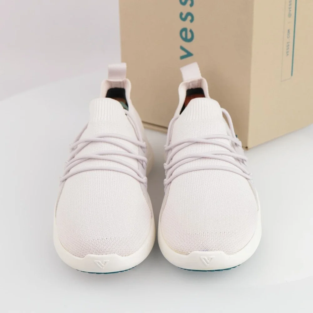 Vessi Womens Cityscape Classic Sneaker Size 8 Waterproof White Rose Lace Up Shoe